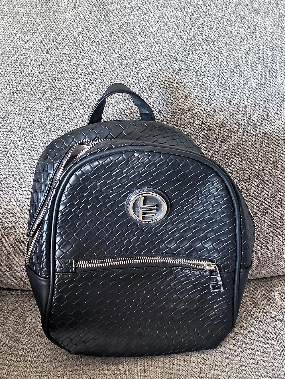 London Fog Bowery Medium Woven Backpack Black Backpack NWT